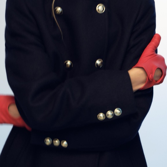 Zara short leather gloves Red NWT - Picture 5 of 6